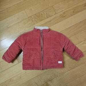 7 For All Mankind Baby Corduroy Puffer Jacket – Sherpa Lined – Rust Red – 12M